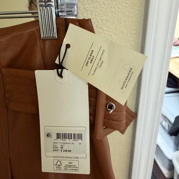 Scotch & Soda Tan Leather Pencil Skirt - Picture 2 of 5